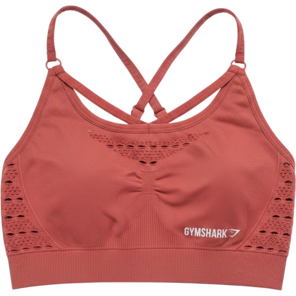 Gymshark Energy+ Seamless‎ Sports Bra Rose Terracotta Eyelet Multi-Strap Medium